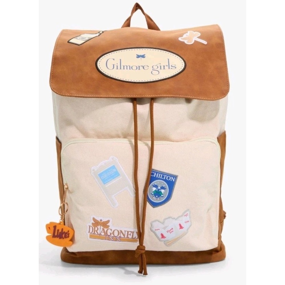NEW Gilmore Girls Embroidered Patches Luke's Diner Keychain Slouch Backpack‎
